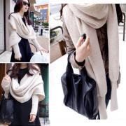 Loose Scarf Neck warmer with Sleeves in Gray