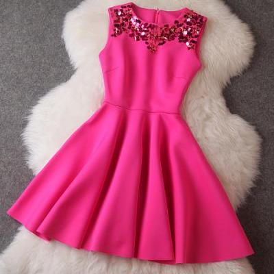 Beaded Dress in Pink