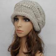 Slouchy woman handmade knitting hat  clothing cap