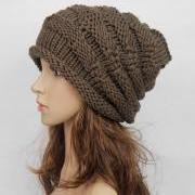 Slouchy woman handmade knitting hat clothing cap