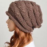 Slouchy woman handmade knitting hat clothing cap