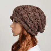 Wool handmade knitted crochet hat woman clothing