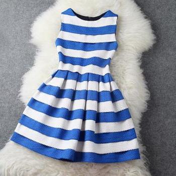 Blue And White Stripe Dres..