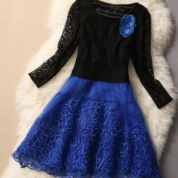 Black And Blue Lace Dress #401 on Luulla
