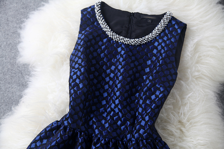 Pearl Beaded Dress In Dark Blue on Luulla